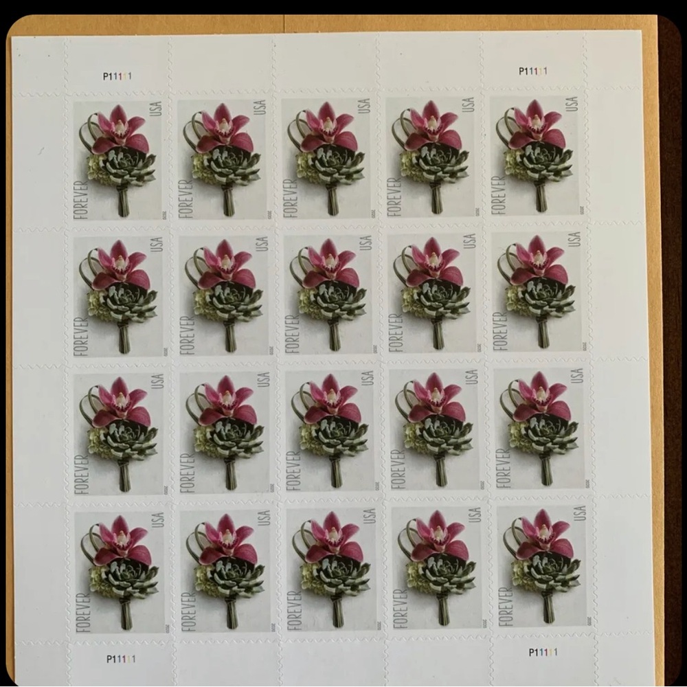 100 Floral Orchid Postage Stamps